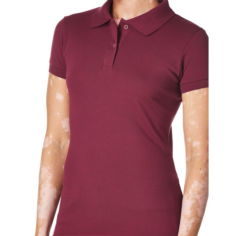 Lee Uniforms Juniors Stretch Pique Polo, Burgundy, Large