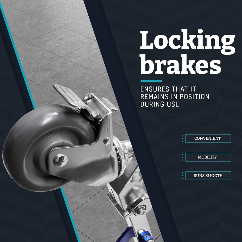 Flashpoint Wheel Set with Brakes for 25x25mm Square Light Stand