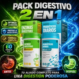 Enzimas Digestivas Probióticos Diarios 60 Mil Millones Ufc                                                                                            