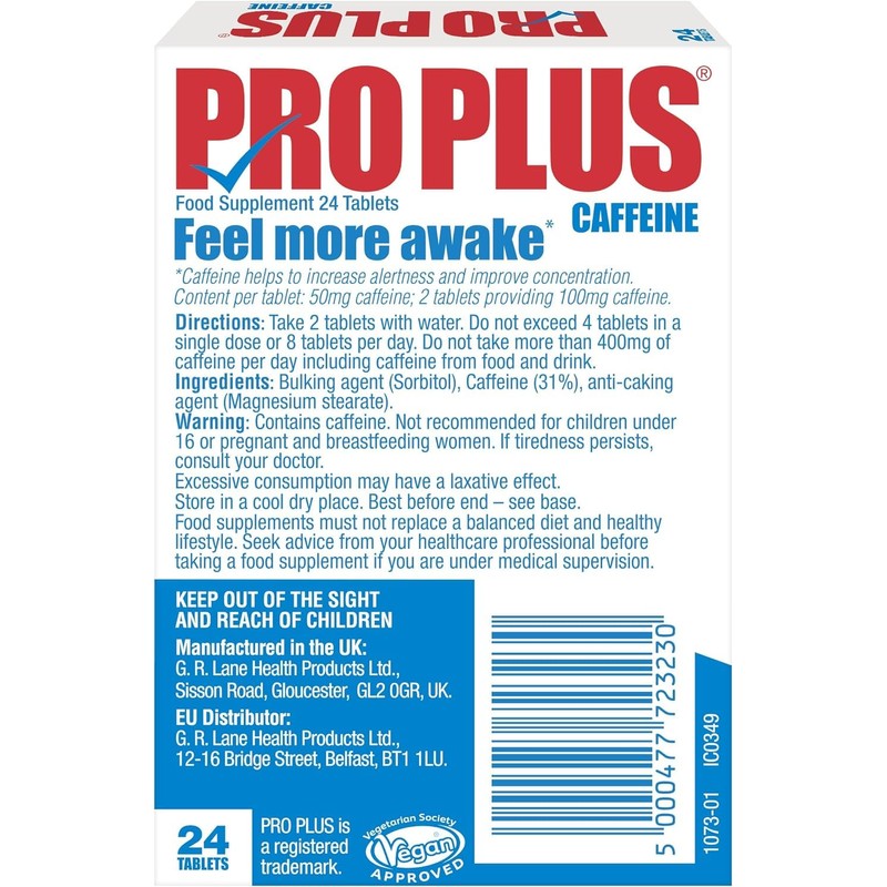 Pro Plus 192 tablets - Caffeine tablets - Sugar Free