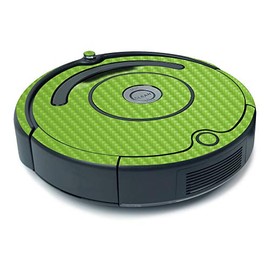 MightySkins Carbon Fiber Skin for iRobot Roomba 675 Minimal Coverage - Solid Lime Green | Protective, Durable Textured Carbon Fiber Finish | Easy to Apply, Remove, and Change Styles | Made in The USA