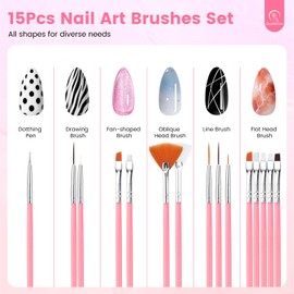 Quaferen Nail Art Tools Set 39PCS Nail Art Brushes Set with Nail Stand Holder for Painting Nails 2-in-1 Nail Art Palette for DIY Gel Polish Professional Nail Design Tools for Beginners Home Salon