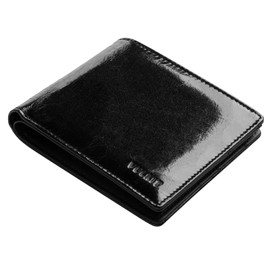 VULKIT Bifold Wallet Genuine Leather For Men Slim Minimalist Front Pocket RFID Blocking Card Wallet, Black
