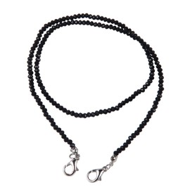 Pingyongchang Colorful Beads Face Mask Lanyard Mask Chains for Women Men Mask Holder Eyeglass Chains Adjustable Comfortable Face Mask Chain Holder Hanger Cords String Necklace with Clips-Black