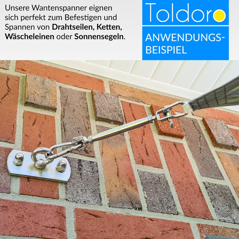 Toldoro 2 x M8 Turnbuckle Tensioner Stainless Steel V4A /