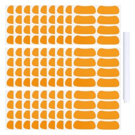 PATIKIL 112 Pairs Sports Eye Black Stickers, Under Eye Black Strips Football Face Stickers Breathable Eyeblack Sticker with Pencil for Baseball Fans on Game Day, Orange