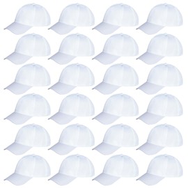 Yookat DIY Kids Baseball Caps White Baseball Sun Hats for Outdoor (24, Medium)