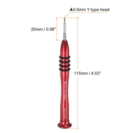 HARFINGTON Precision Y-type Screwdriver 0.6x25mm Magnetic 3 Point Head Mini Pen Style Screw Driver with Aluminum Non-slip Handle for Eyeglasses Watch Laptop Electronic, Red