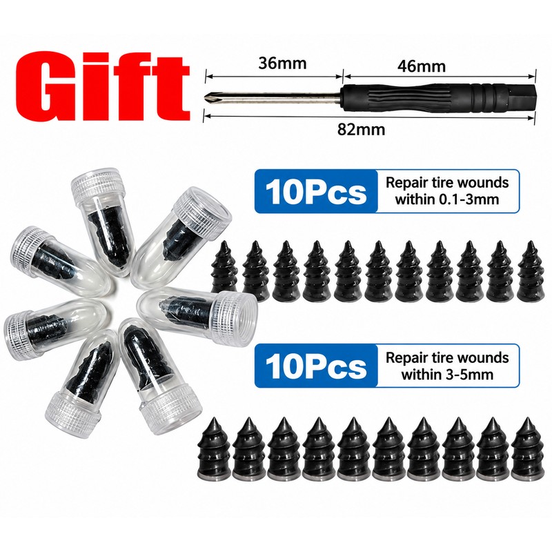 10–30 Pcs Car Tire Repair Rubber Nails – Universal Puncture