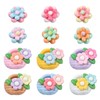 Stiesy 20Pcs Resin Flower Flatback Cabochons Flower Slime Charms Opaque