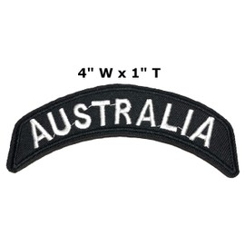 Australia Rocker - 4" W x 1.4" T - Embroidered DIY Iron on or Sew-on Decorative Patch Badge Emblem Military Tactical Series Applique