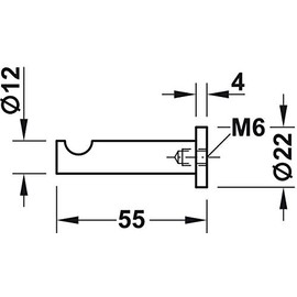 Gedotec Napoleon Designer Coat Hook with Recess Polished Brass Towel Hook with Depth: 55 mm Invisible Screwed, Pack of 1