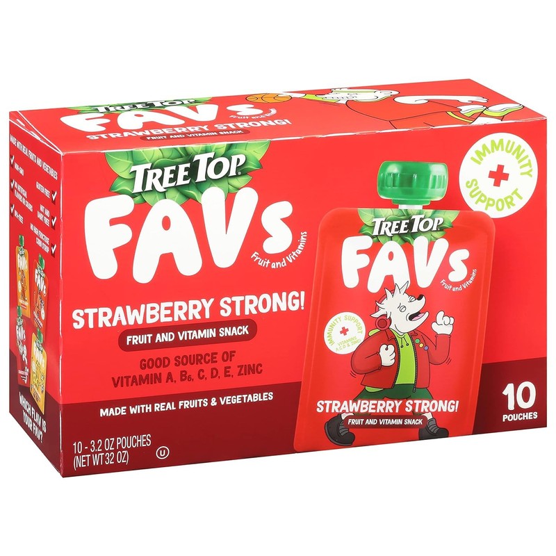 Tree Top FAVs Fruit Pouch, Strawberry 3.2 oz. (Pack of