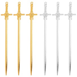 RP Remarkable Power, 12 Pack Metal Sword Hair Sticks Vintage Chopsticks Hairpin for Women