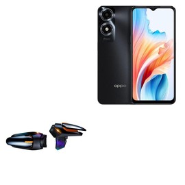 BoxWave Gaming Gear Compatible with Oppo A2x - Touchscreen QuickTrigger Auto, Trigger Buttons Autofire Gaming Mobile FPS - Jet Black