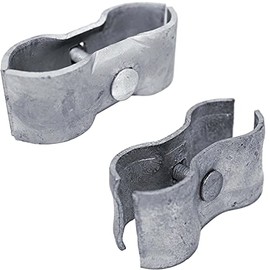 Chain Link Fence PANEL CLAMPS ~ KENNEL CLAMPS: (1 Set) for 1-3/8" chain link fence pipe panel frames. For Dog kennels / dog runs, or temporary chain link fence. Saddle clamps.