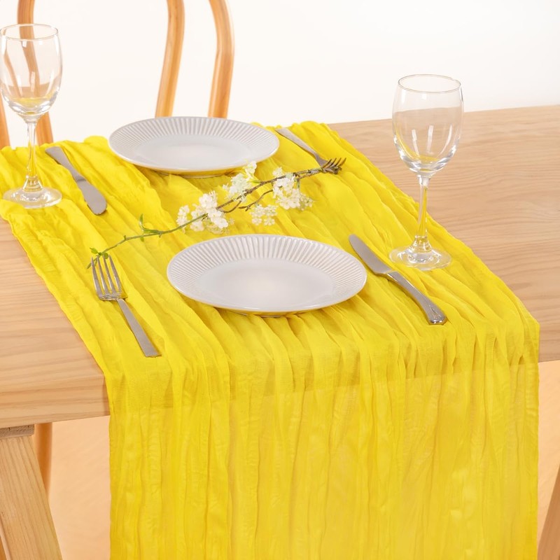 MLMC Cheesecloth Table Runner 10ft Yellow Gauze Sheer Cheese Cloth
