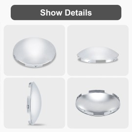 Chrome Front Hub Cap Covers for Semi Truck 8.9" Hub Caps, 4 Uneven Notches, 7/16" Lip Dome Metal for Semi Truck Hub Caps, 4PackSpecification: 4pcs