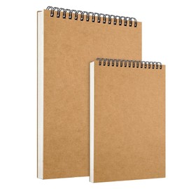 2Pcs Sketchbooks, A4+A5 Hardback Sketch Book, 60 Sheets/120 Pages, 200GSM Thick Paper, Spiral Bound Sketch Pad, Drawing Pad for Artists Children Adults(29.7 * 21+21 * 14.8cm)
