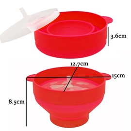 Mini Microwave Popcorn Popper, BPA Free Silicone Popcorn Popper Microwave Collapsible, Microwave Popcorn Maker, Microwave Popcorn Bowl, Dishwasher Safe (Scorching Red)