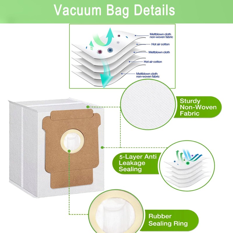 12 Pack Q0520 Vacuum Bags for iRobot Roomba Vacuum 2