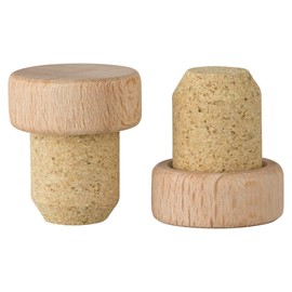 Handle Corks with Wooden Handle 19.5 mm | Wooden Handle Corks | Compressed Cork | Agglomerated | For Gin, Spirits, Oils and Juice | Cork from Portugal | Handle Size 29 x 12 mm (Pack of 100)