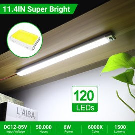 CT CAPETRONIX 12v Led Light Strip, 120leds 1500LM 12 Volt Led Strip Lights 12v Fixtures for RV Interior, 12v Led Ceiling Light Bar for Enclosed Cargo Trailer, RV, Van, Truck, Lorry Camper (5pcs).