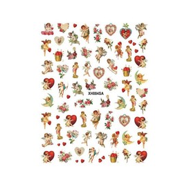 Little Angel Nail Sticker God's Love Protection Moon Wings Love Arrow Heart Rose Xh884Sa Nail Wraps Art Stickers Manicure Supplies for Women for Home Nails Full Long Lasting Easy Apply and Remove