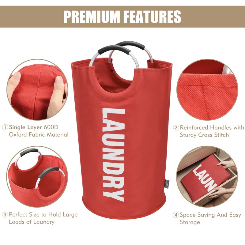 DOKEHOM 90L Large Foldable Laundry Baskets, Foldable Laundry Bags, Clothes