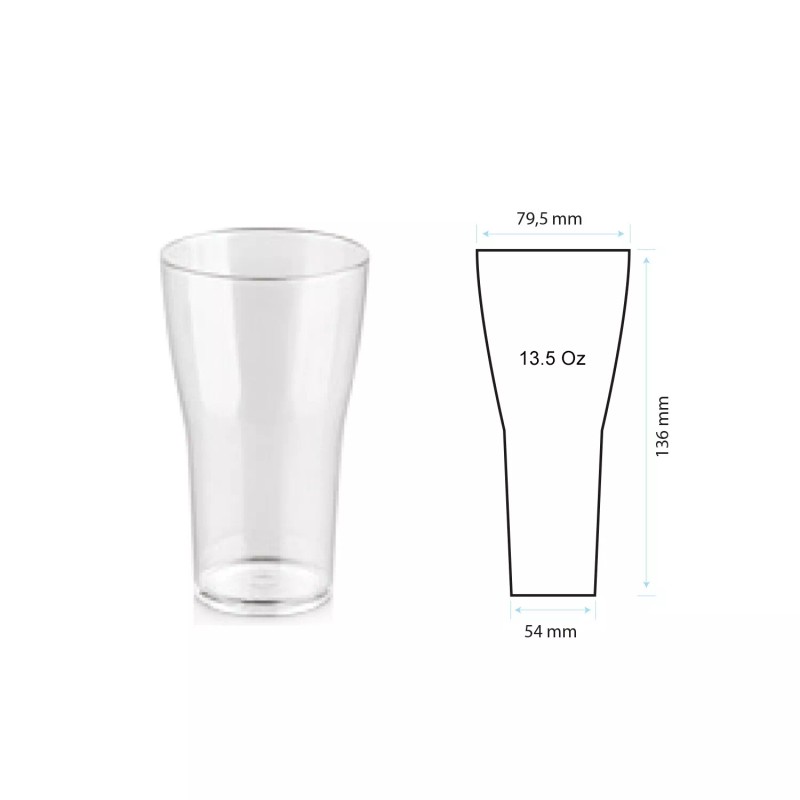 Plastport Unbreakable Beer Glasses Reusable Dishwasher Safe Set of 4
