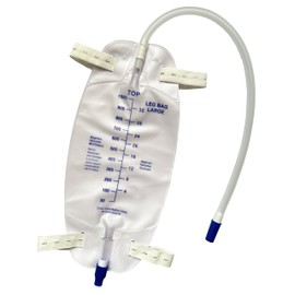 lifevv 3 Pack 1000ml Catheter Leg Bag Urinary Drainage Bag, with 3 Eighteen-inch Tubing, Anti-Reflux Valve, Cloth Straps,Easy Twist Drain Valve