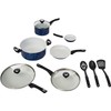 Farberware Ceramic Dishwasher Safe Nonstick Cookware Pots and Pans Set,