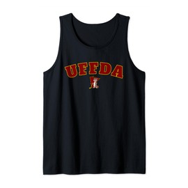 Uff-Da Minnesota State Map Hockey Logo Graphic MN Gopher Tank Top