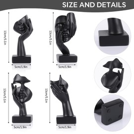 UANYEMON Thinker Statue Decor Items,Gold and Black Abstract Art Sculpture,Modern Home Décor Accents,Living Room Decor and Accessories,Knick Knacks for Shelves,Shelf Decor Aesthetic