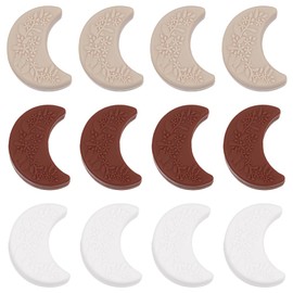 SUNNYCLUE 1 Box 12 Stück 3 Farben Mond Brennperlen Silikonperlen Set Weiche Gummi Abstandshalter Stiftperle Mit Blumenmuster Für Die Schmuckherstellung Halsketten Armbänder Schlüsselanhänger DIY Baste