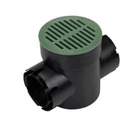 NDS Round Spee-D Catch Basin Drain With 2 Outlets, 6 in., Black