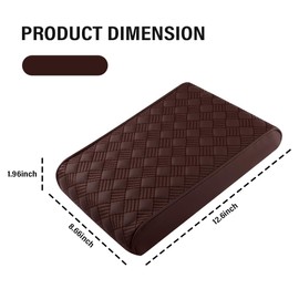IHOTDER Car Center Console Cover,Leather Arm Rest Cover for Car Center Consoles with Comfortable Support,All Seasons Universal Car Armrest Cover Car Accessories for Women Men (Coffee)