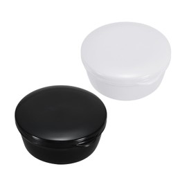 PATIKIL Travel Soap Container, 2 Pack Round Soap Holder Portable Soap Case Box with Leakproof Lid for Traveling, Bathroom, Gym Shower, White Black