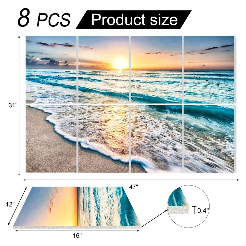 YPY Art Acoustic Panels Self Adhesive: Beach Wall Art Sound