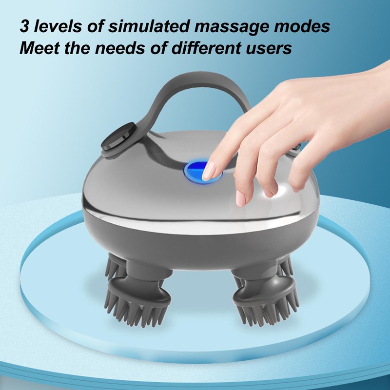 Electric Scalp Massager Far Infrared Hot Compress 3 Modes IPX7