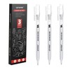 GETHPEN Silver Gel Pens 3-Pack - 0.6/0.8/1.0mm Fine Point Opaque