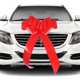 WWTIANFC Big Car Bow 30 Inch Giant Car Bow for Birthday, Christmas, Wedding Reception, Surprise Party Large Gift Wrapping for Huge Present (Red)