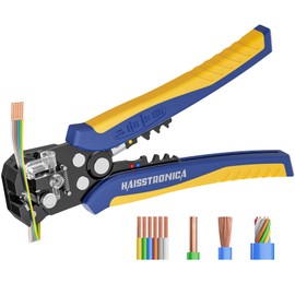 Haisstronica Wire Stripper Self-Adjusting, 3 in 1 Stripper/Cutter/Crimping Heavy Duty Automatic Electric Wire Stripper for 10-24 AWG (0.2-5.26mm²)
