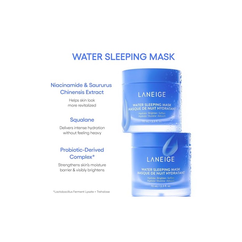 LANEIGE Water Sleeping Mask 70ml: Hydrating Korean Overnight Mask with