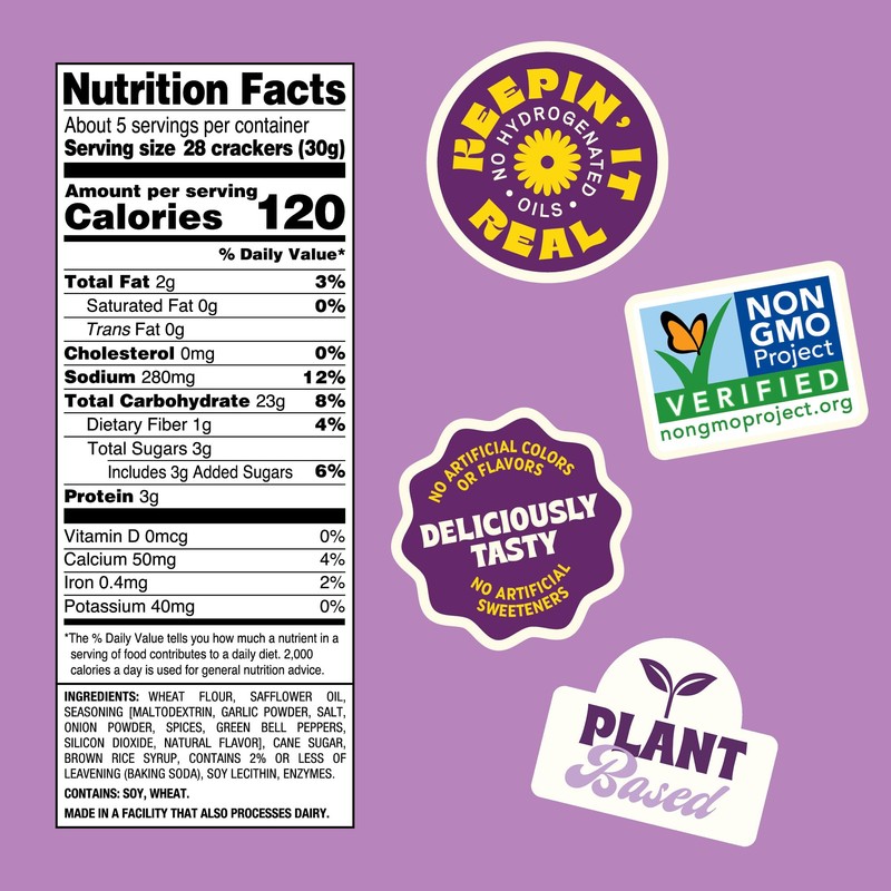 NEW Back to Nature Garlic & Herb Mini Seasoned Crackers,