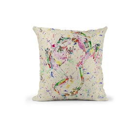 Vixar Frog Frogs Dancing Watercolour Rainbow Art Linnen Cushion With filling or cover only, 40x40cm, gift, christmas, Birthday (cover only)