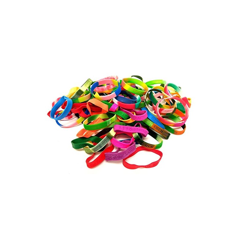 Dondor Religious Rubber Bracelets (80 Piece Pack)