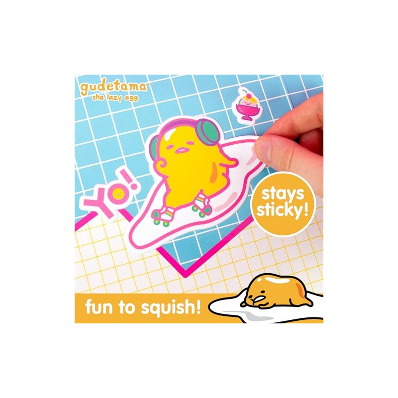 Gudetama The Lazy Egg Puffy etiqueta engomada Playset