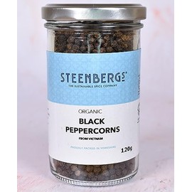 Steenbergs Organic Black Peppercorns Large Jar - 120g