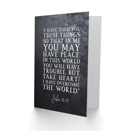 Artery8 John 16:33 Peace Taking Courage Have Overcome Bible Card with Bible Verse Birthday Card